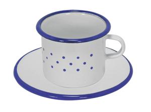 Kopp och fat i emalj